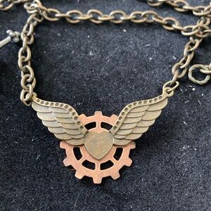 MDM Handmade Original | Steampunk Winged Gear Necklace